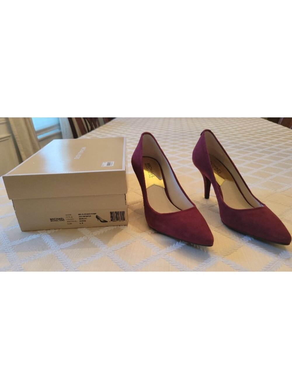NIB MICHAEL Michael Kors Merlot Suede Pump Pointed Toe Stiletto Sz 8